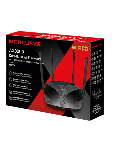 Router fără fir MERCUSYS MR80X, Negru