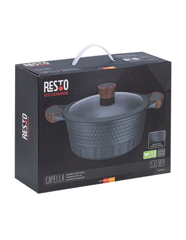 Cratiță RESTO 93503, 4.6L, 24cm, Negru