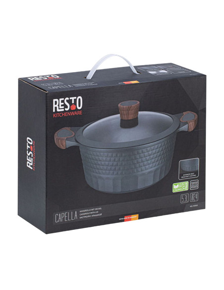 Cratiță RESTO 93503, 4.6L, 24cm, Negru