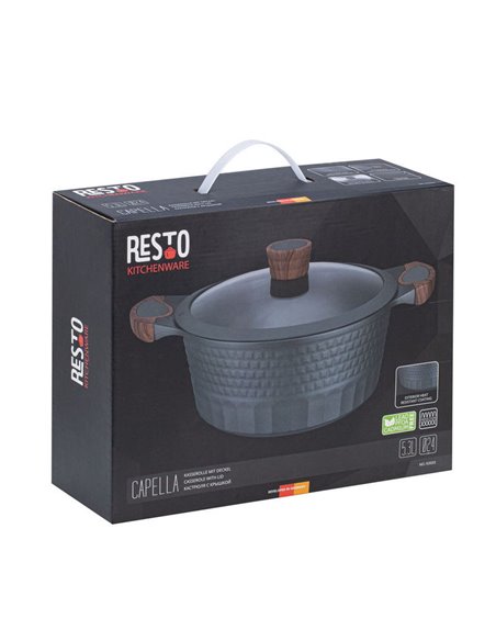 Cratiță RESTO 93503, 4.6L, 24cm, Negru