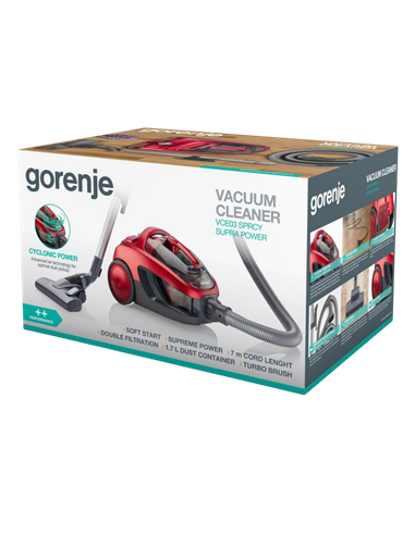 Aspirator Gorenje VCE03SPRCY, Rosu | Negru