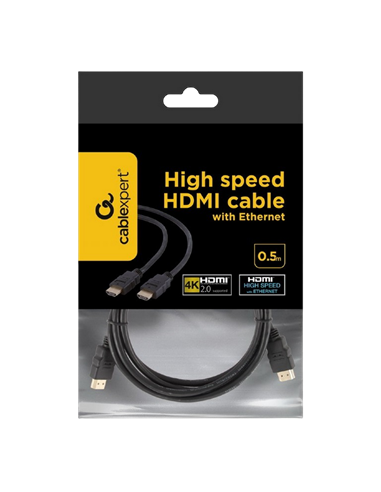 Cablu Video Cablexpert CC-HDMI4-0.5M, HDMI (M) - HDMI (M), 0,5m, Negru