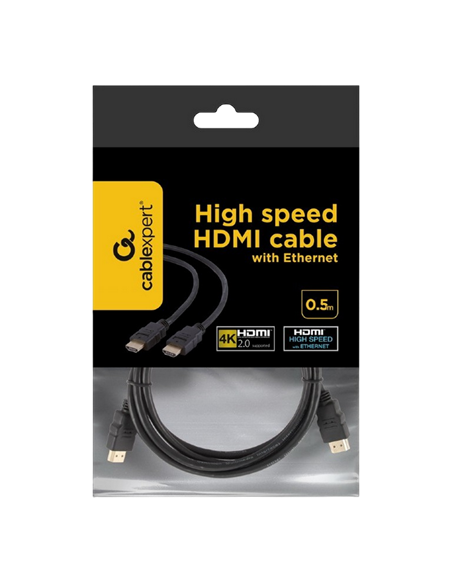 Cablu Video Cablexpert CC-HDMI4-0.5M, HDMI (M) - HDMI (M), 0,5m, Negru