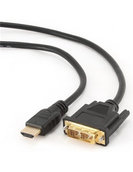 Видео кабель Cablexpert CC-HDMI-DVI-0.5M, HDMI (M) - DVI-I (M), 0,5м, Чёрный