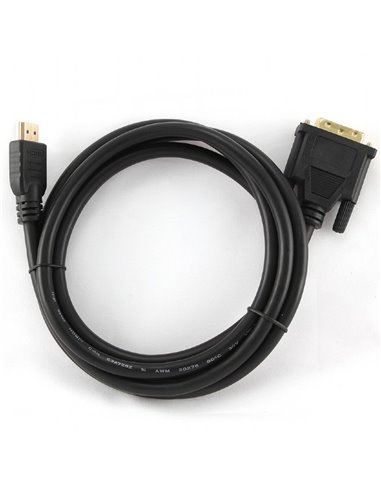 Видео кабель Cablexpert CC-HDMI-DVI-0.5M, HDMI (M) - DVI-I (M), 0,5м, Чёрный