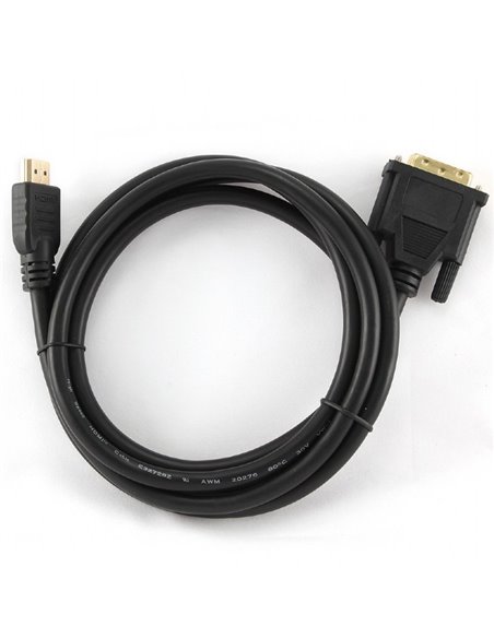 Видео кабель Cablexpert CC-HDMI-DVI-0.5M, HDMI (M) - DVI-I (M), 0,5м, Чёрный