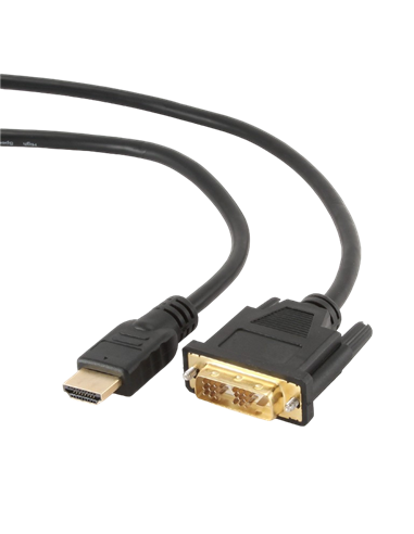 Видео кабель Cablexpert CC-HDMI-DVI-0.5M, HDMI (M) - DVI-I (M), 0,5м, Чёрный