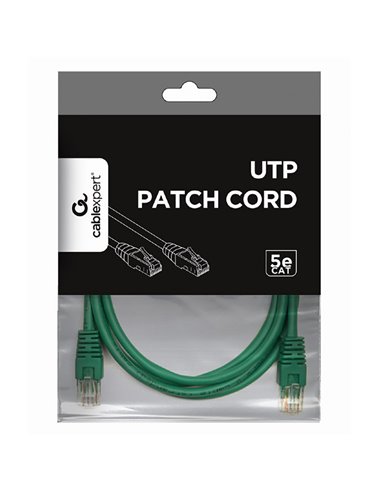 Patch cord Cablexpert PP12-1.5M/G, CAT5e UTP, 1,5m, Verde