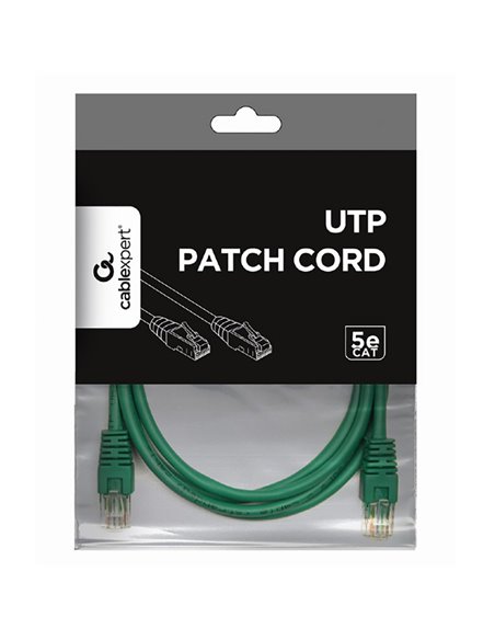 Patch cord Cablexpert PP12-1.5M/G, CAT5e UTP, 1,5m, Verde