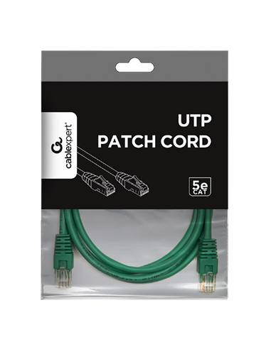 Patch cord Cablexpert PP12-1.5M/G, CAT5e UTP, 1,5m, Verde