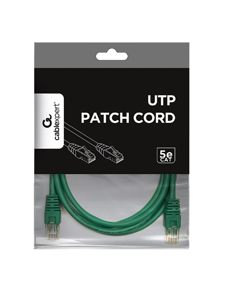 Patch cord Cablexpert PP12-1.5M/G, CAT5e UTP, 1,5m, Verde