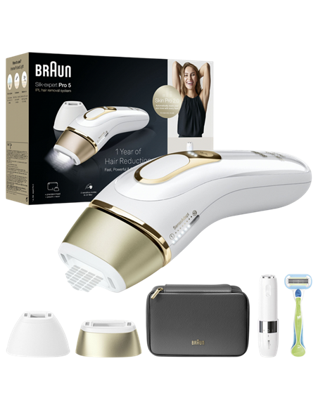 Фотоэпилятор Braun Silk-expert Pro 5 PL5146, Белый | Золотистый