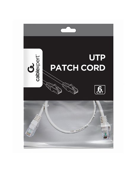 Patch cord Cablexpert PP6U-0.5M, Cat6 UTP, 0,5m, Gri