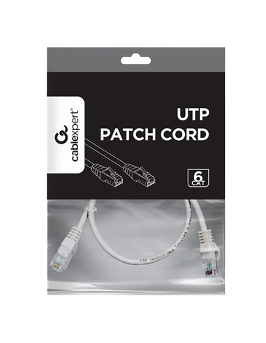 Patch cord Cablexpert PP6U-0.5M, Cat6 UTP, 0,5m, Gri
