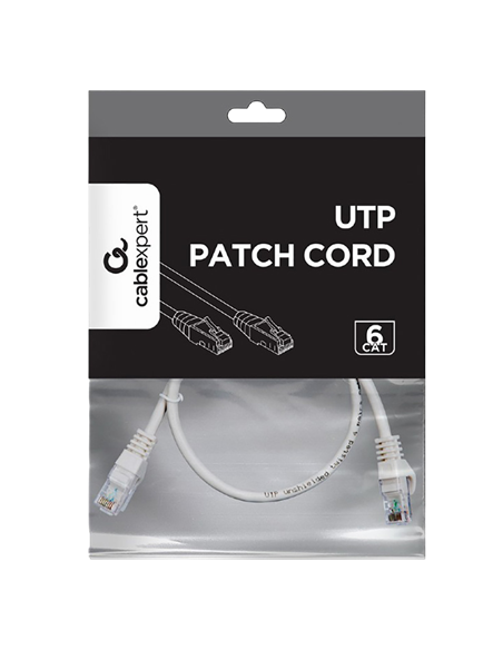 Patch cord Cablexpert PP6U-0.5M, Cat6 UTP, 0,5m, Gri