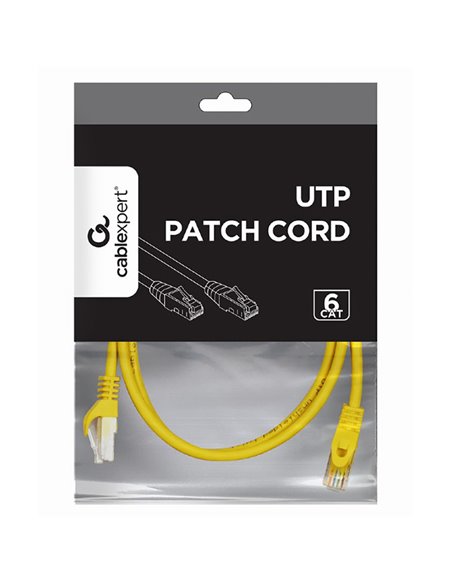 Патч-корд Cablexpert PP6U-0.5M/Y, Cat6 UTP, 0,5м, Жёлтый