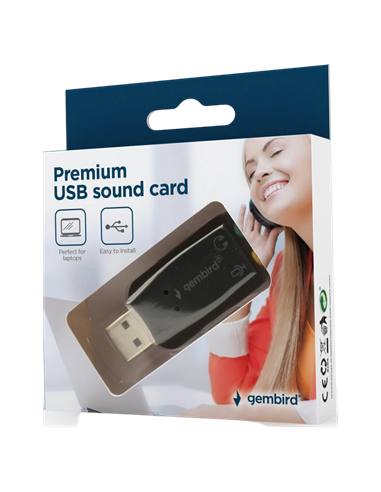 Звуковая карта Gembird SC-USB2.0-01, Чёрная