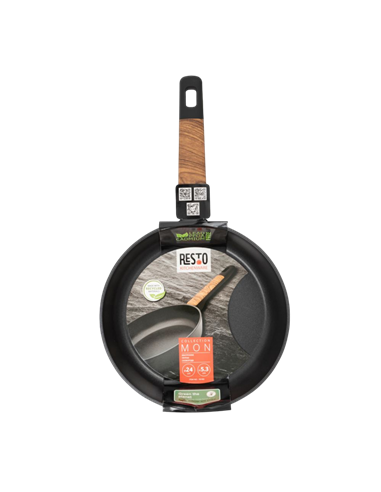 Сковорода RESTO 93183, 24см, Чёрный
