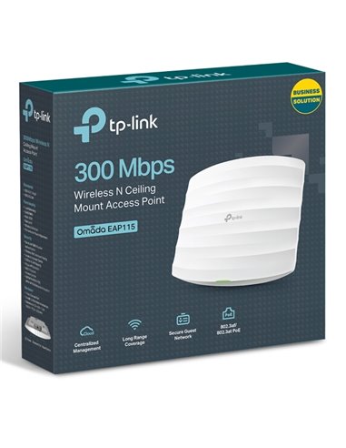 Punct de acces fără fir TP-LINK EAP115, 300 Mbps, Alb