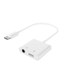Аудио адаптер Cablexpert A-CM-3.5FP-01, USB Type-C (M) - 3.5mm 4-pin (F), 0,01м, Белый