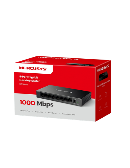 Сетевой коммутатор MERCUSYS MS108GS, 8x 10/100/1000 Мбит/с