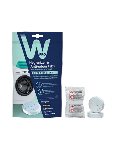 Гигиеническое средство и таблетки для стиральной машины Whirlpool Wpro