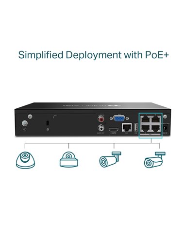 Înregistrator video TP-LINK VIGI NVR1004H-4P, Negru