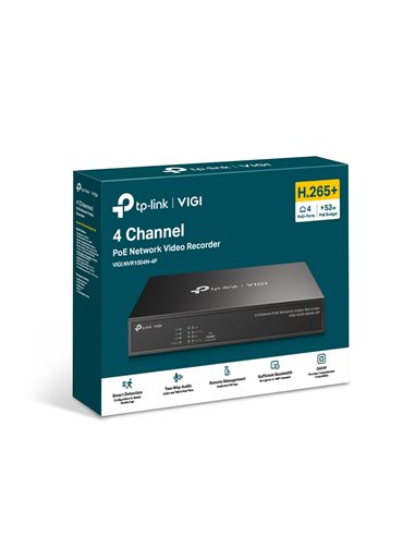 Înregistrator video TP-LINK VIGI NVR1004H-4P, Negru