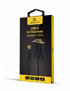 Cablu Video Cablexpert A-CM-VGAM-01, USB Type-C (M) - VGA (M), 0.15 m, Negru 2