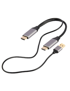 Переходник Cablexpert A-HDMIM-DPM-01, HDMI - DisplayPort, USB Type-A, 2м, Черный