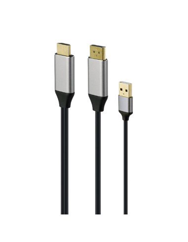 Переходник Cablexpert A-HDMIM-DPM-01, HDMI - DisplayPort, USB Type-A, 2м, Черный