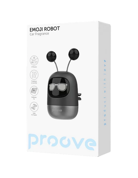 Aromatizator auto Proove Emoji Robot Ben, Negru