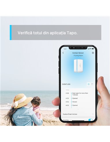 Senzor de contact inteligent TP-LINK Tapo T110, Alb
