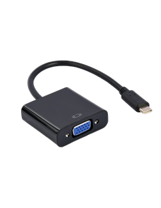 Видеокабель Cablexpert A-CM-VGAF-01, USB 3.1 Type-C (M) - VGA 15-pin (F), 0.15 м, Чёрный
