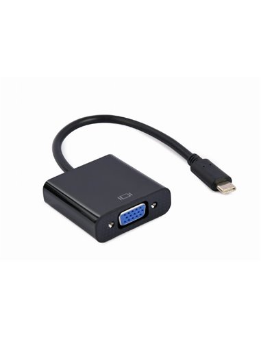 Cablu Video Cablexpert A-CM-VGAF-01, USB 3.1 Type-C (M) - VGA 15-pin (F), 0.15 m, Negru