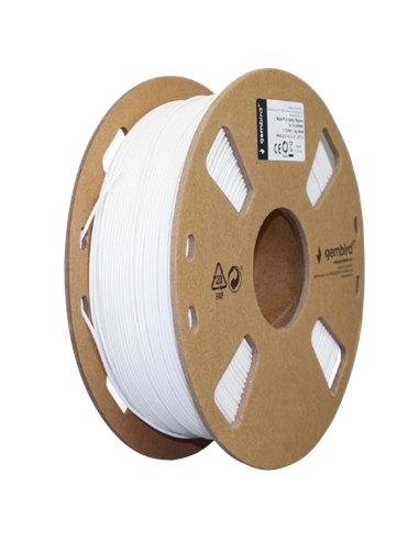 Filament pentru imprimantă 3D Gembird 3DP-PLA-01-MTW, PLA, Alb Mată, 1.75 mm, 1kg