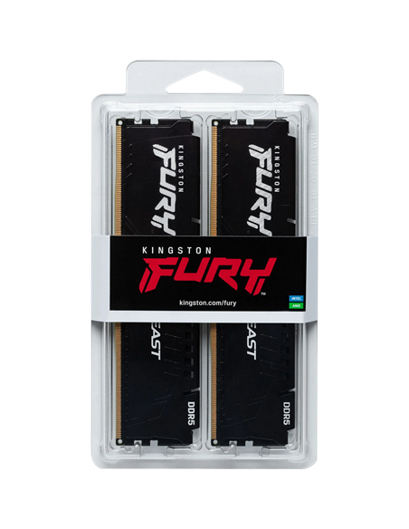 Оперативная память Kingston FURY Beast, DDR5 SDRAM, 6000 МГц, 16Гб, KF560C30BBEK2-16