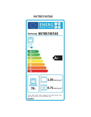 Cuptor Electric Samsung NV7B5745TAS/WT, Oțel inoxidabil