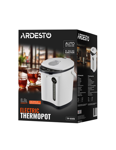 Термопот Ardesto TP-6WB, Серый Термопот Ardesto TP-6WB, Серый