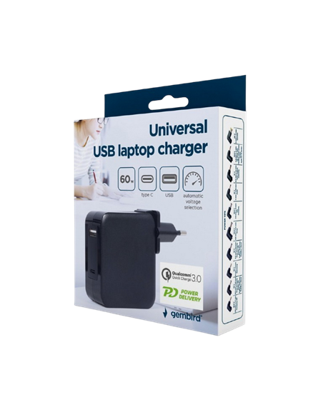Adaptor de rețea universal Gembird NPA-PD60-01, 60W
