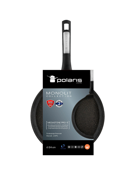 Блинная сковорода Polaris Monolit-24PC, 24см, Чёрный Блинная сковорода Polaris Monolit-24PC, 24см, Чёрный