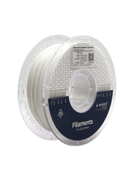 Нить для 3D-принтера Gembird 3DP-PLA1.75HY-01-W, PLA, Белый , 1.75 мм, 1кг