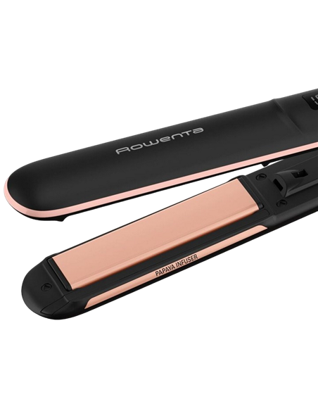 Placă de îndreptat părul Rowenta Express Shine Papaya SF4620F0, Negru