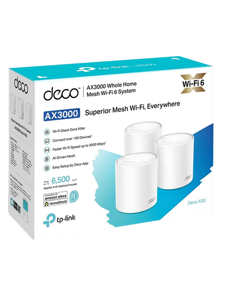Sistem Wi-Fi Mesh TP-LINK Deco X50 (3-pack), Alb