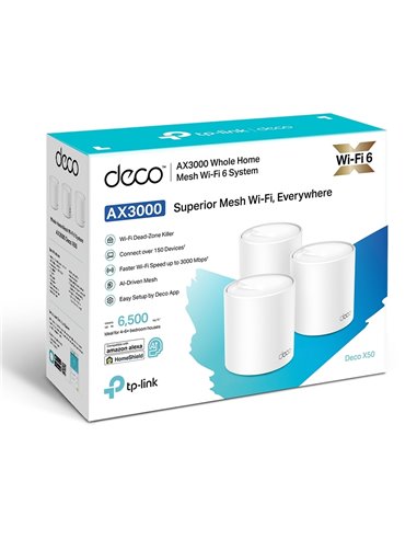 Домашняя Mesh Wi-Fi система TP-LINK Deco X50 (3-pack), Белый