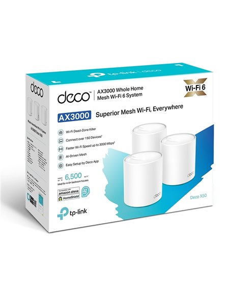 Sistem Wi-Fi Mesh TP-LINK Deco X50 (3-pack), Alb