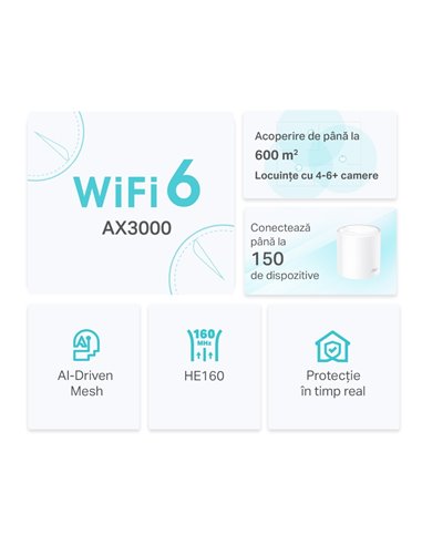 Sistem Wi-Fi Mesh TP-LINK Deco X50 (3-pack), Alb