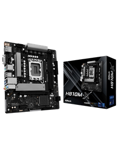 Материнская плата ASRock H810M-X, LGA1851, Intel H810, Micro-ATX