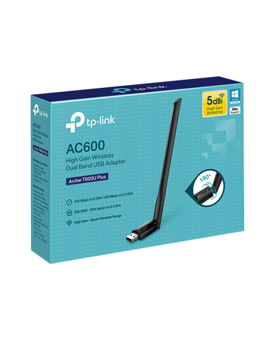 Adapter USB TP-LINK Archer T600U Plus, Negru