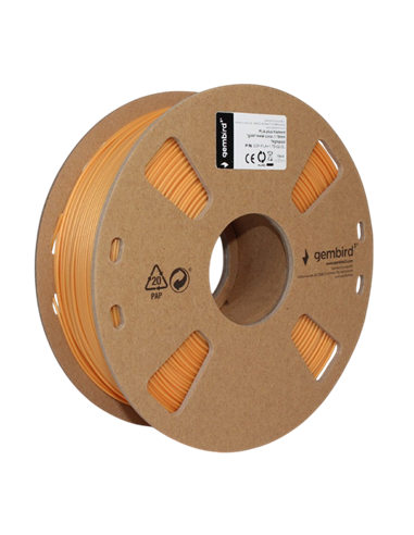 Нить для 3D-принтера Gembird 3DP-PLA+1.75-02-GL, PLA+, Золотой, 1.75 мм, 1кг